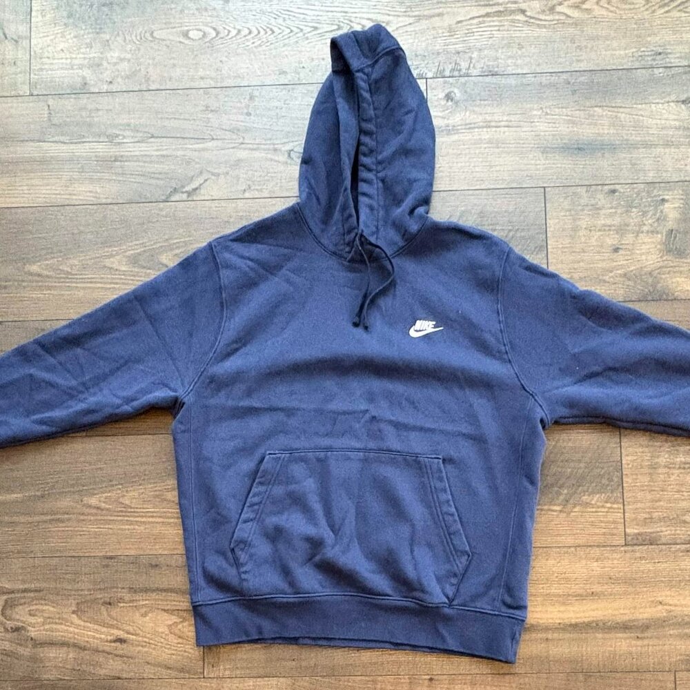 Nike Sportswear Club Fleece Pullover Hoodie LARGE Midnight Navy BV2654-410 - Picture 1 of 12